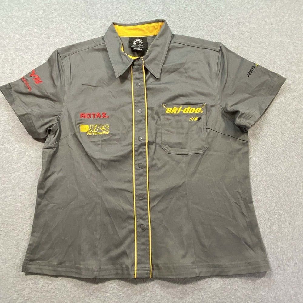 BRP Sport‎ Snow cross ski-doo Gray Team Rotax Pit Crew T-Shirt Sz XL Embroidered